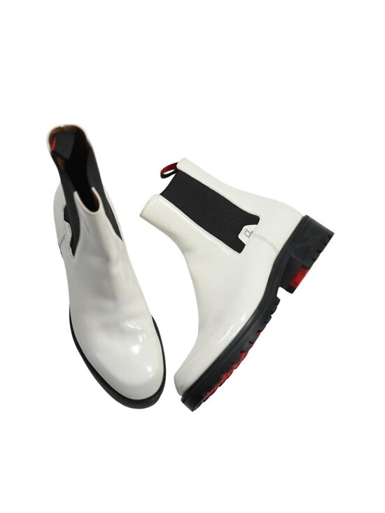 Christian Louboutin Motok Leather Chelsea Boots in White main image 7